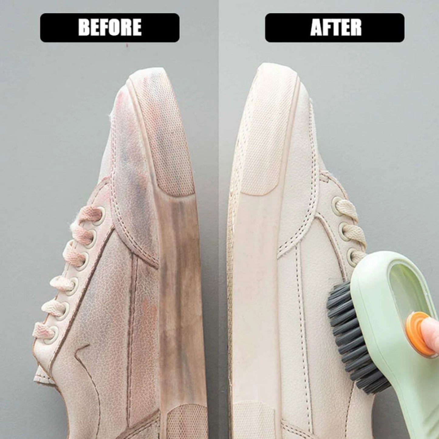 Multifunctional Liquid Shoe Brush Household Shoe Washing Brush Soft Bristles Laundry Brush White Shoe Collar Cleaning - M