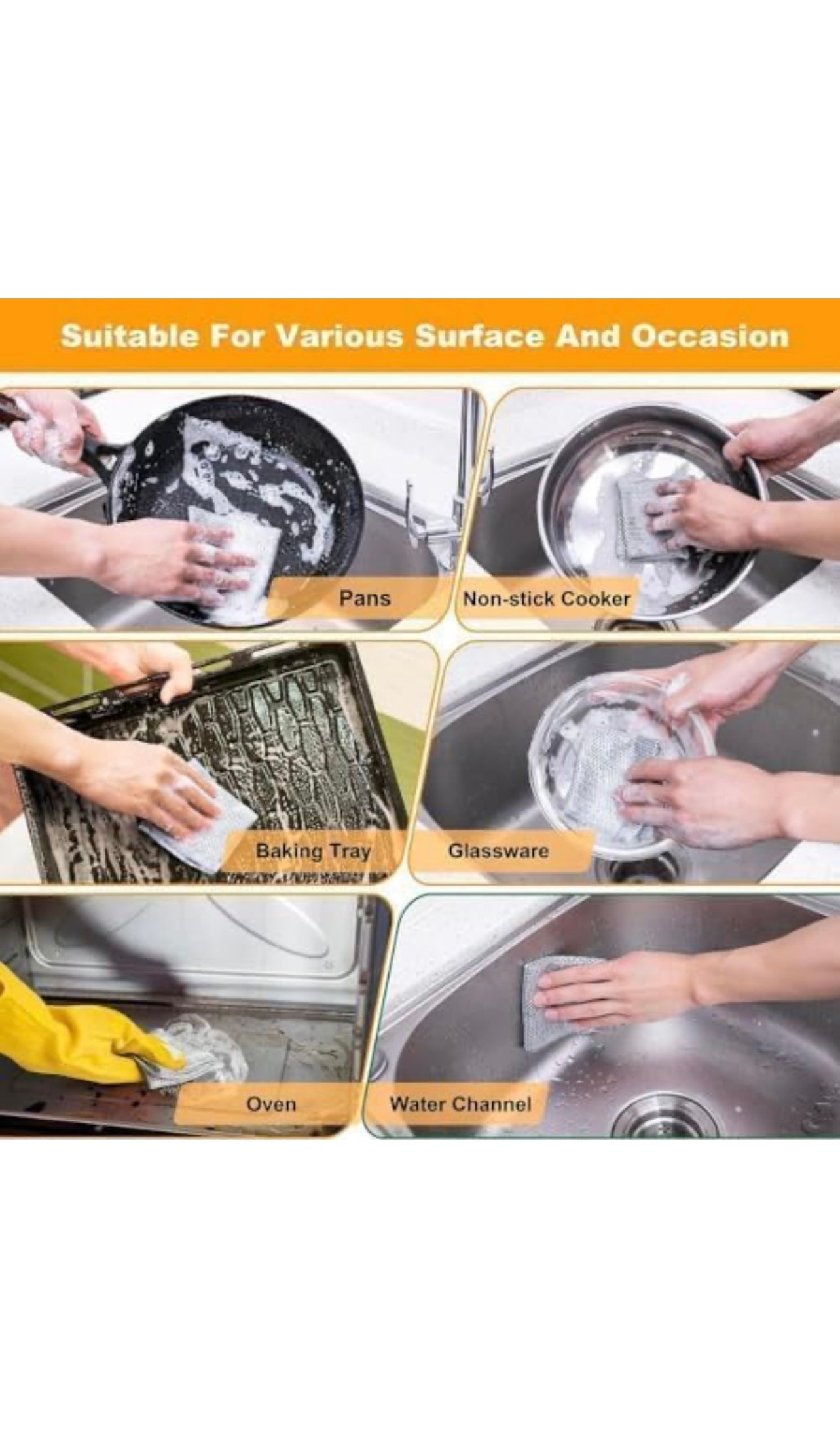 Kitchen
Utensils Non-Scratch Dishwash Scrub for Kitchen Cleaning - M